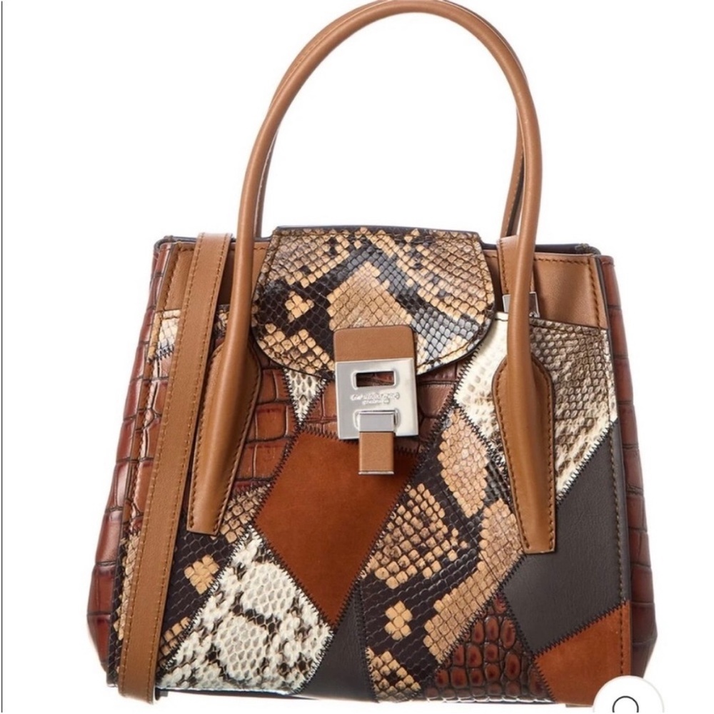 MSRP $1750 High-End MICHAEL KORS COLLECTION SNAKE-EMBOSSED SATCHEL.